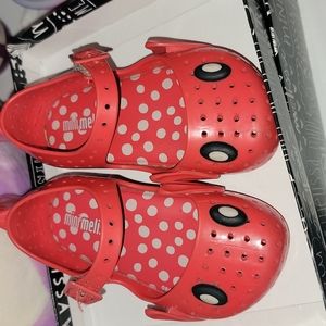Mini Melissa Mini Furadinha + Fabula Fish Mary Jane color red size 6
